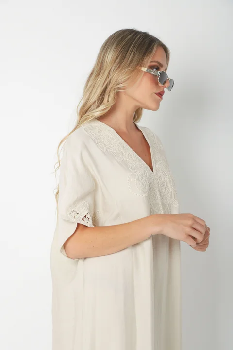 Vestido Tunica PARU de Lino Bordado GU2527
