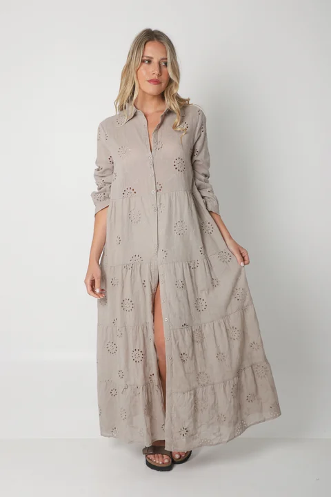 Vestido Camisero SIMONA Broderie Bordado GU4667