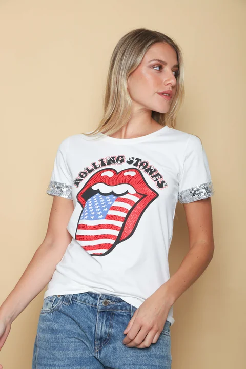 Remera ROLLING Brillos y Lentejuelas GU15802