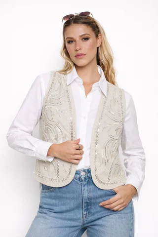 Chaleco BOHO Bordado GUK70206 - Vista 3