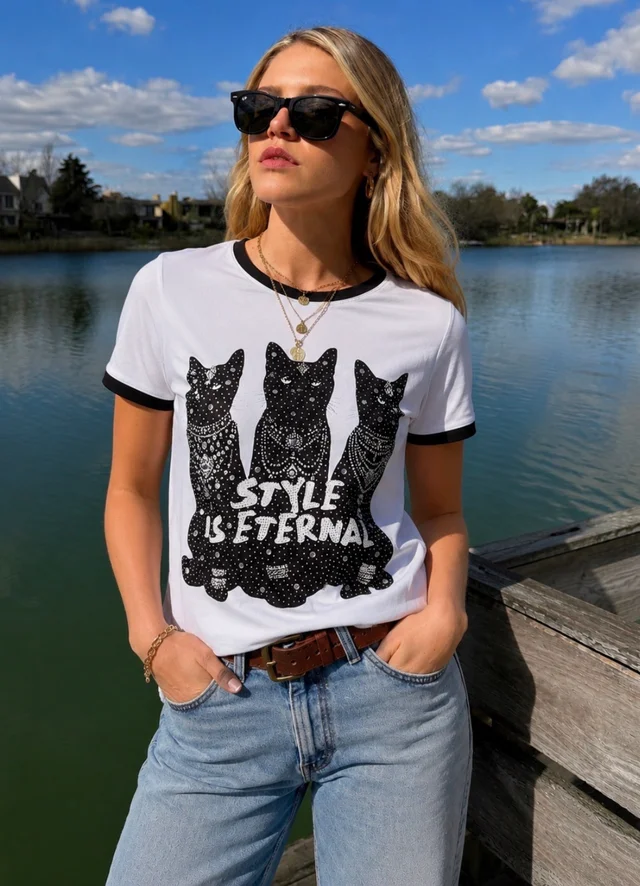 Remera STYLE IS ETERNAL c/strass GU7478