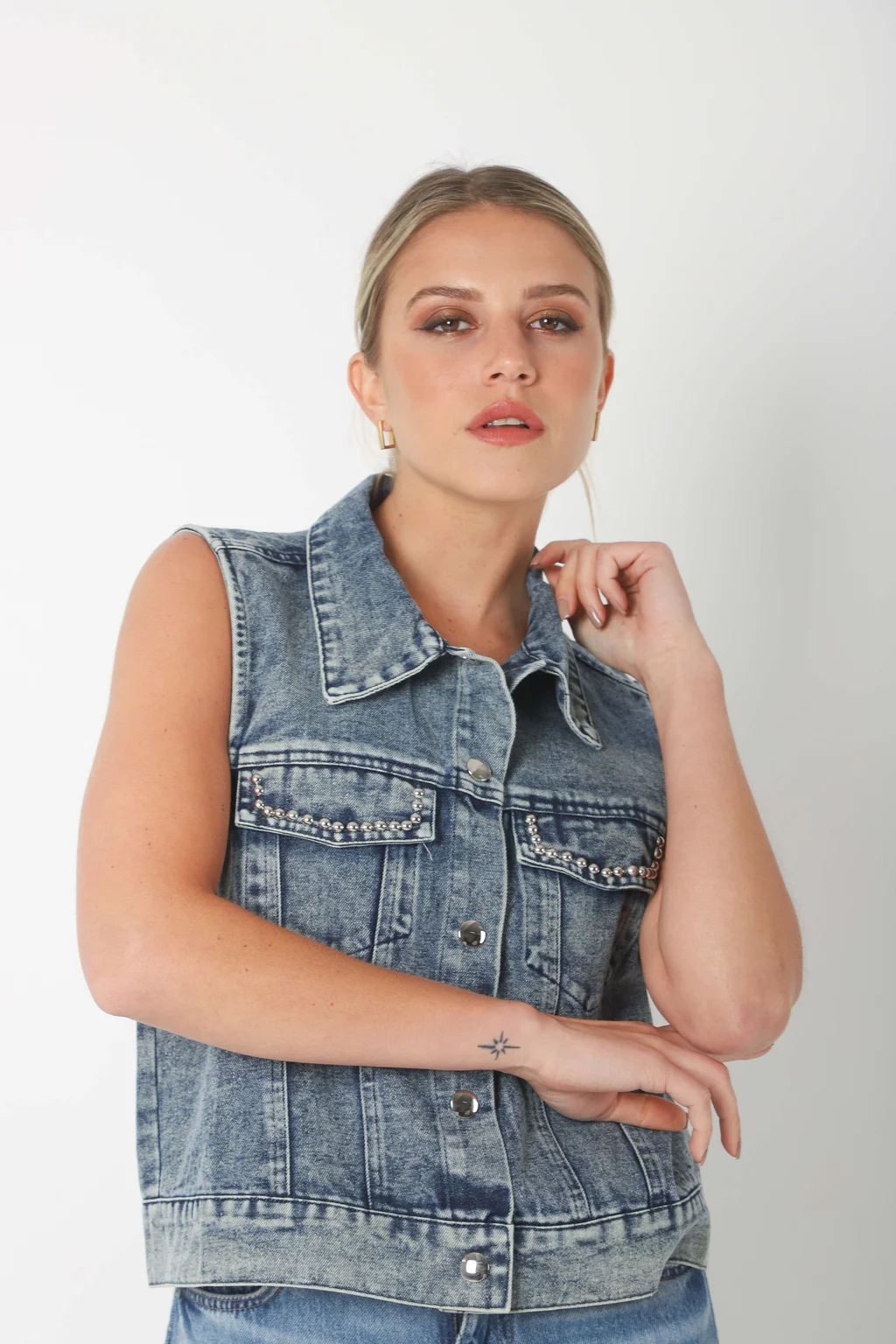 Chaleco Jean LIBI c/ Tachas GUK70102