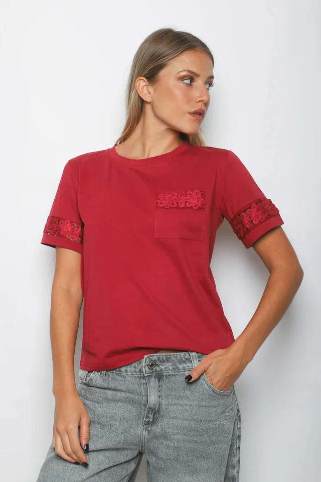 Remera RAVI c/Bolsillos puntilla GUJ5232