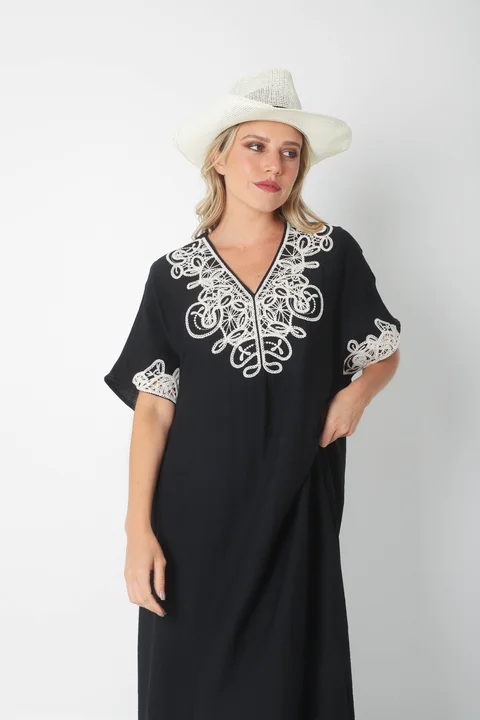 Vestido Tunica PARU de Lino Bordado GU2527