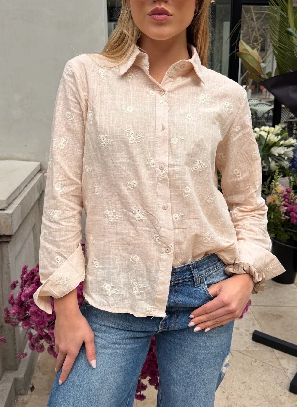Camisa ROSMARY Lino Bordada GU70242
