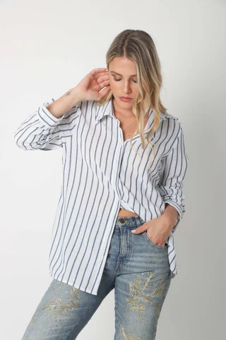 Camisa BELE Lino Rayada - Vista 6