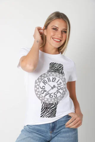 Remera RELOJ C/ Piedras GU7480 - Vista 3