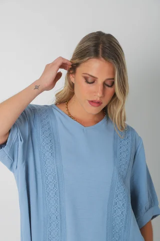 Blusa Amplia VASY Guardas Guipiur GU0330 - Vista 5