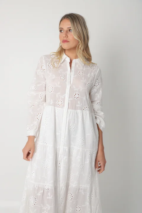 Vestido Camisero SIMONA Broderie Bordado GU4667