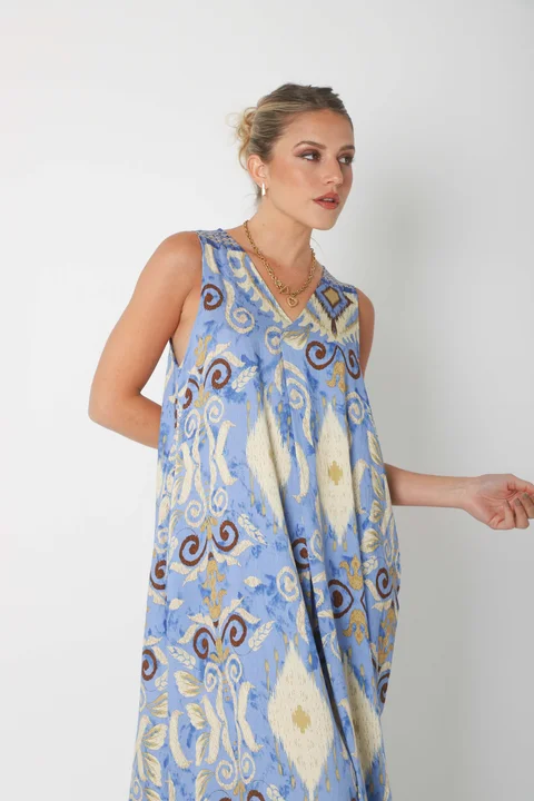 Vestido Mandarin INDIAN c/ Bolsillos GU252