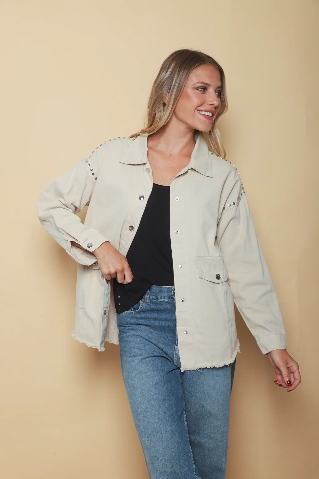 Camisaco RAPSODY gabardina c/tachas GUK70170