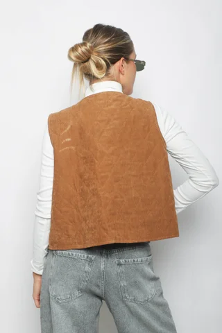 Chaleco VOULE Forrado Bordado con Piedras y Canutillos GU5939 - Vista 5