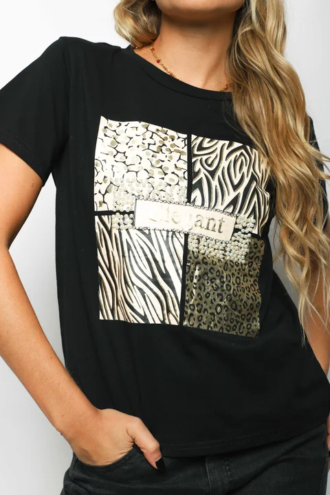 Remera ELEGANT C/ Apliques GUJ5222