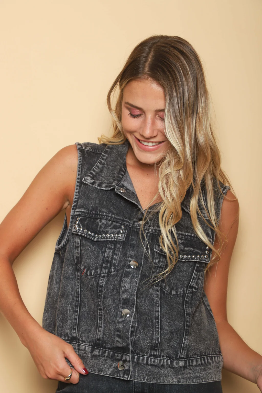 Chaleco Jean LIBI c/ Tachas GUK70102