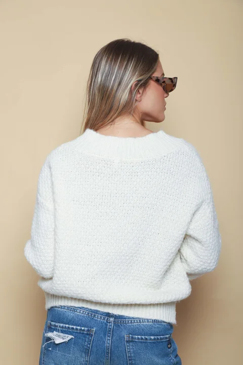 Sweater Kiria Escote V Tejido Grueso GU81330