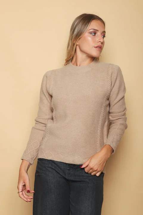 Sweater REINA Panal con Trenzas 0722