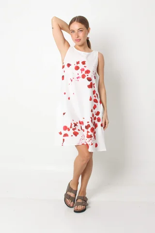 Vestido Menorca Petalos Rojos c/ Bolsillos GU249 - Vista 1