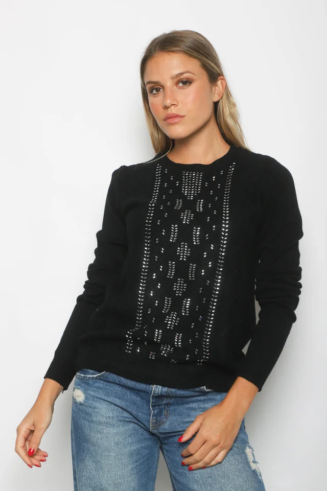 Sweater LAYER Bremer Trenzado c/ Piedras GUL654
