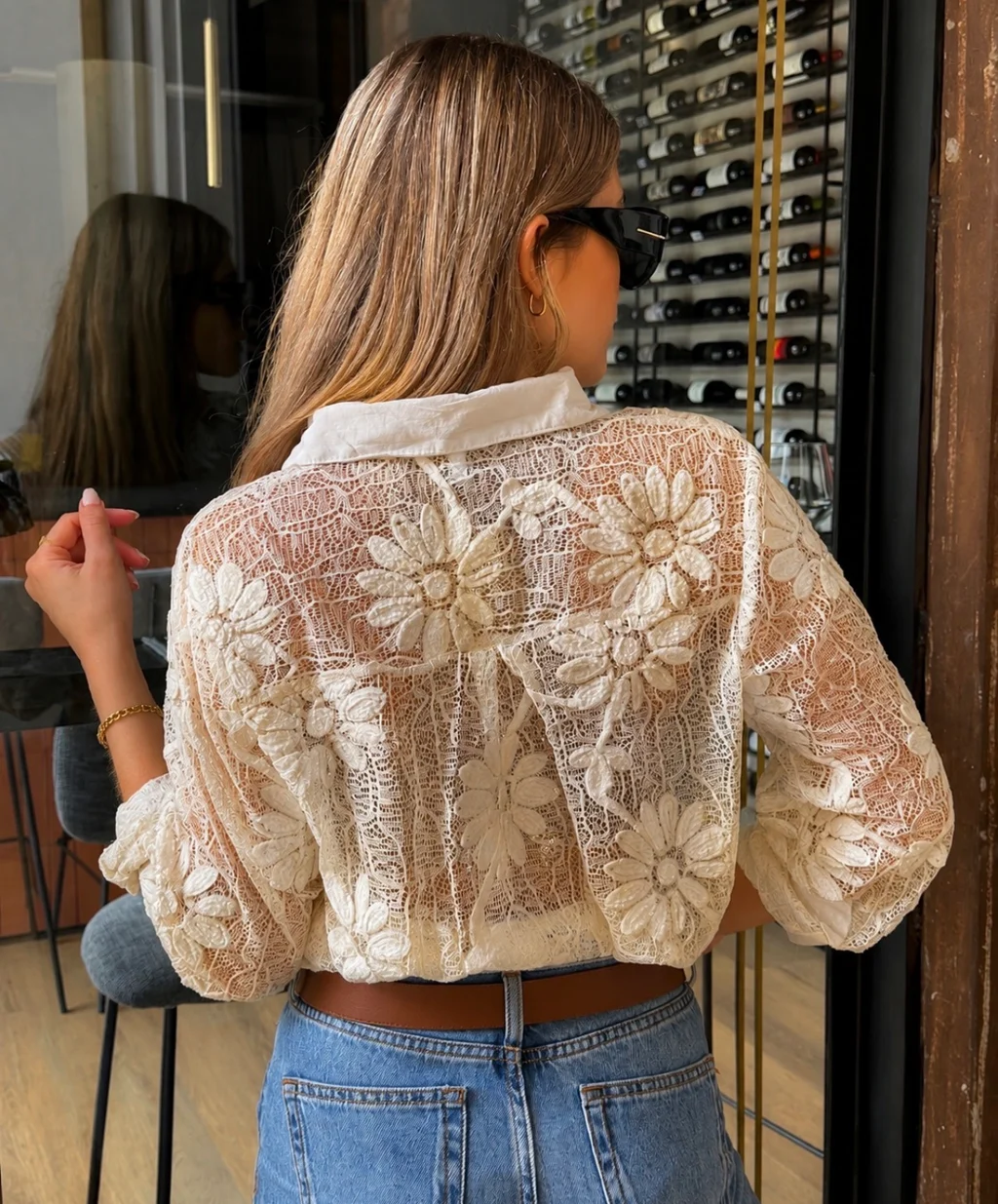 Camisa DARLIN Con Encaje y Bordado GUK70283