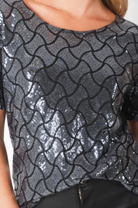 BLUSA DIAMONDS c/lentejuelas GU5196