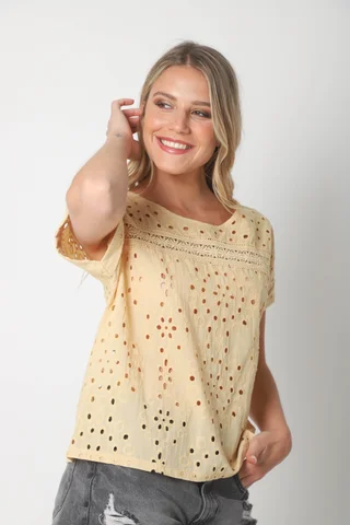 Blusa NADINE Broderie Bordada GUK70203 - Vista 4