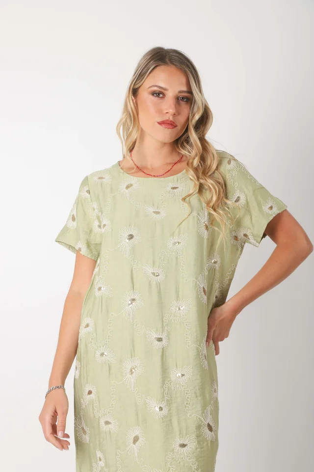  Vestido LOIRA lino c/bordado GUCH3013-1