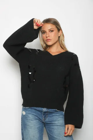 Sweater NIK Tejido c/ Lentejuelas GUL663 - Vista 1