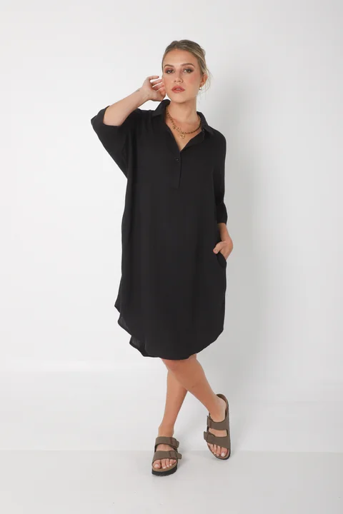 Vestido KAISER de Lino c/ Botones GU0333