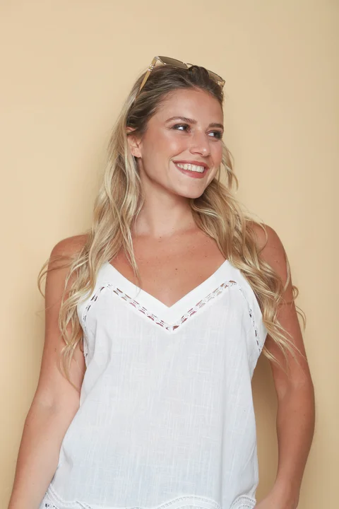 Musculosa JERI Lino bordada GU0537