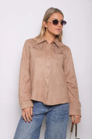 Camisa KARLSON Gamuza Con Calado GU70254 - Vista 3