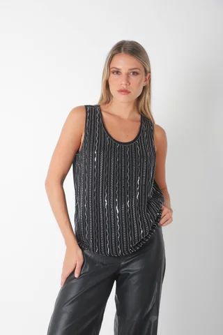 Musculosa SAREE Forrada con Lentejuelas GU70129 - Vista 3