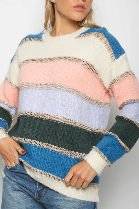 Sweater Giulia Rayado con Lurex GU21151