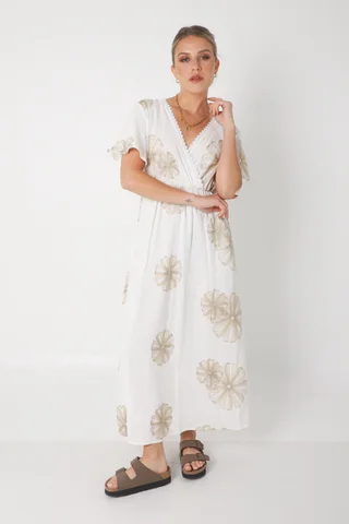 Vestido MISUKA de Lino Bordado GU250115 - Vista 1