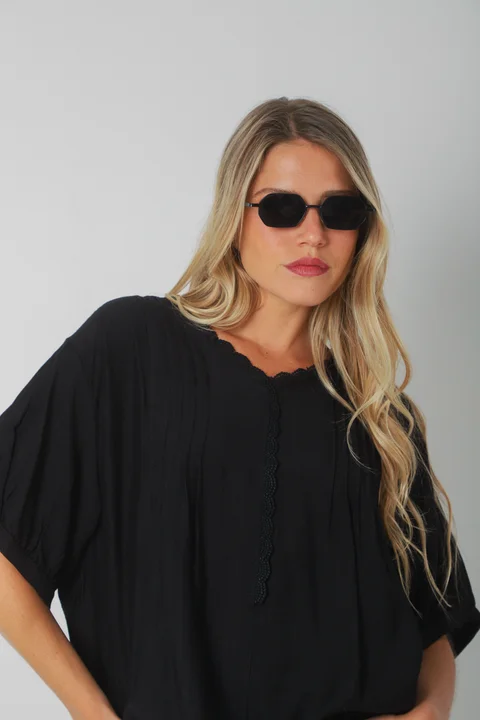 Blusa AMARE Lino c/ puntilla GU0334