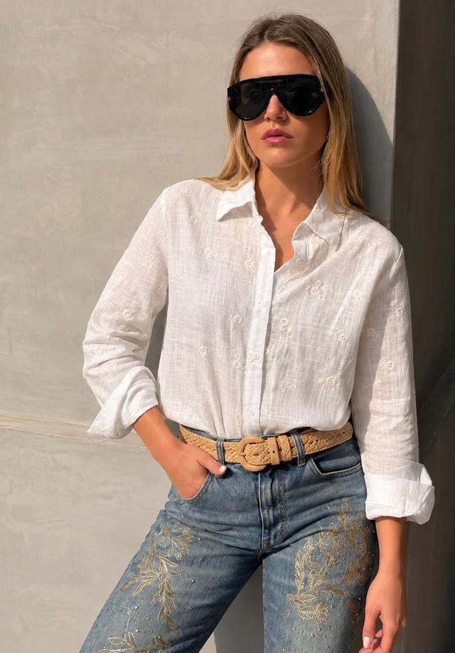 Camisa ROSMARY Lino Bordada GU70242