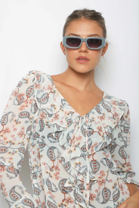 Blusa SOFIA Gasa c/ Volados GU59