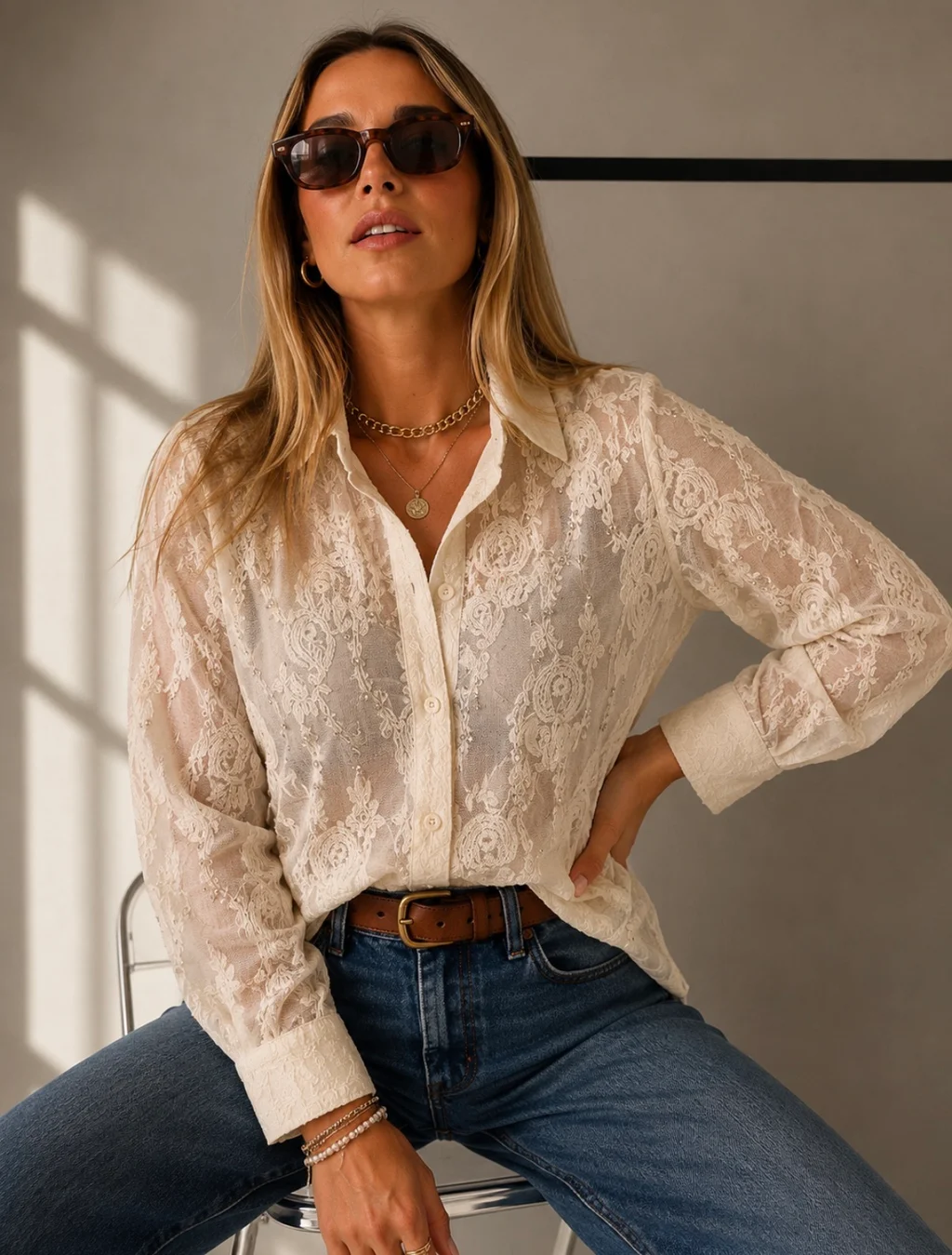 Camisa GASA WAY Con Bordado y Piedras GU278770