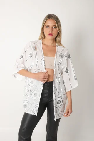 Kimono CIRCIE c/ Lentejuelas Bordadas GU5174 - Vista 2