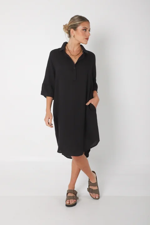 Vestido KAISER de Lino c/ Botones GU0333