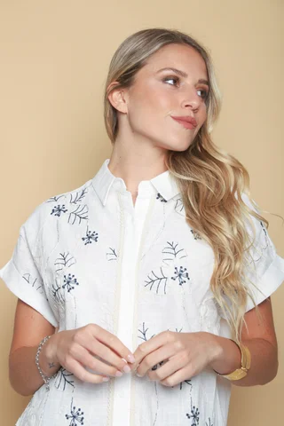 Camisa RANIERI Bordada Manga Corta GU0531 - Vista 5