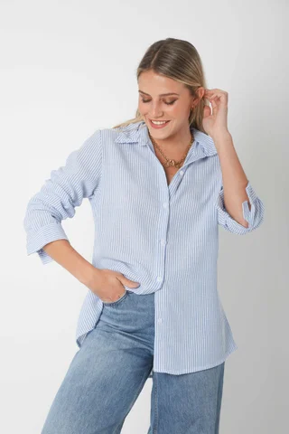 Camisa  BABILON LINO RAYADA - Vista 4