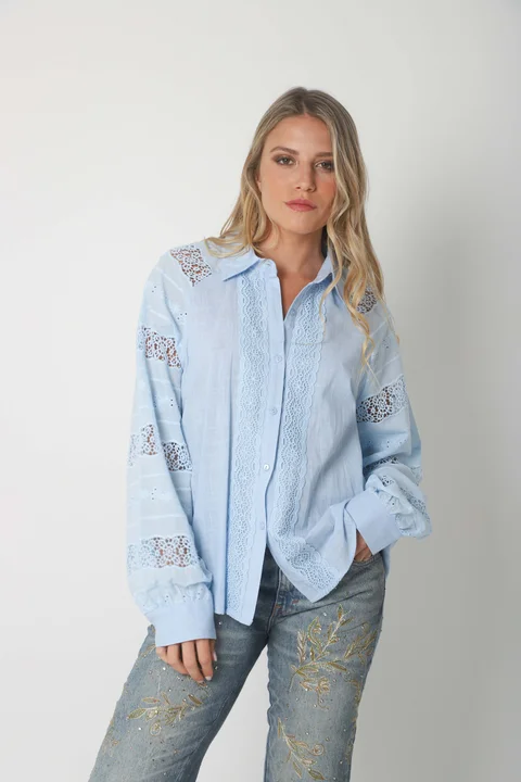 Camisa LAFINUR Lino y Broderie GUL70183