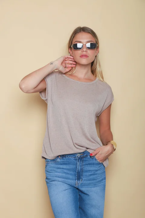 Remera Dana Hilo Flame con Lurex