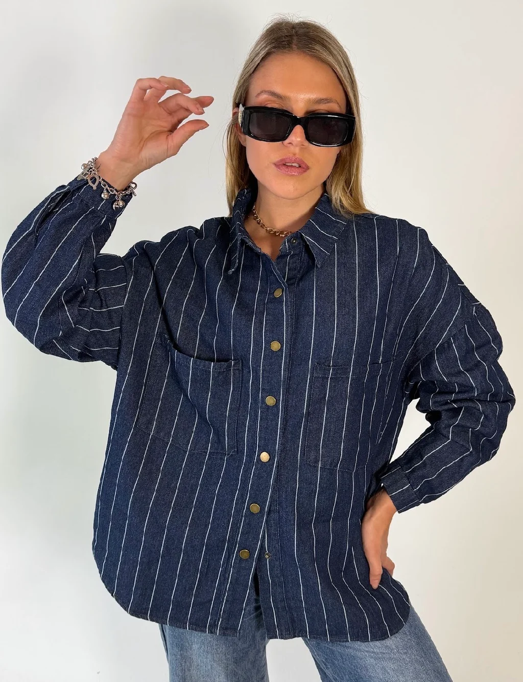 Camisaco VANITY Denim Rayado GU 70273