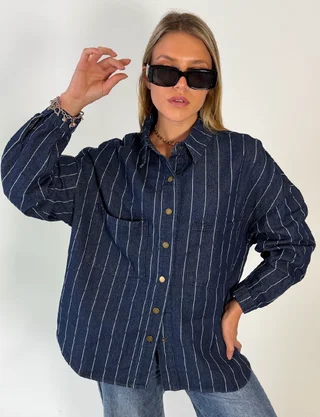 Camisaco VANITY Denim Rayado GU 70273 - Vista 6