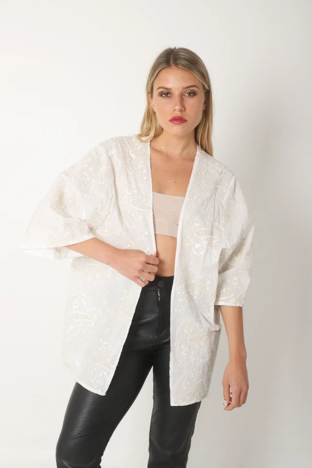 Kimono VAPARAISO de Lino Bordado GU5175