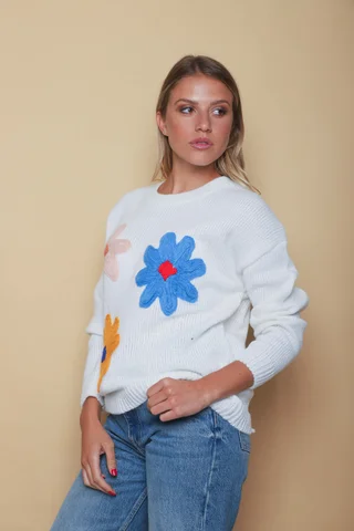 Sweater Flower Bordado GUL661 - Vista 3