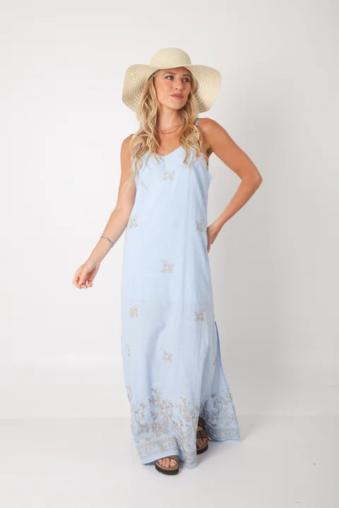 Vestido VOILA Lino bordado GUK70142-2