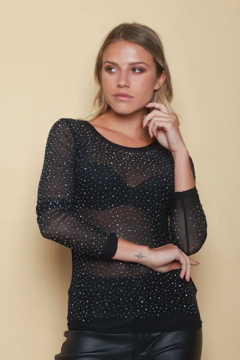 Remera TULL LUMINA c/Strass GU32677