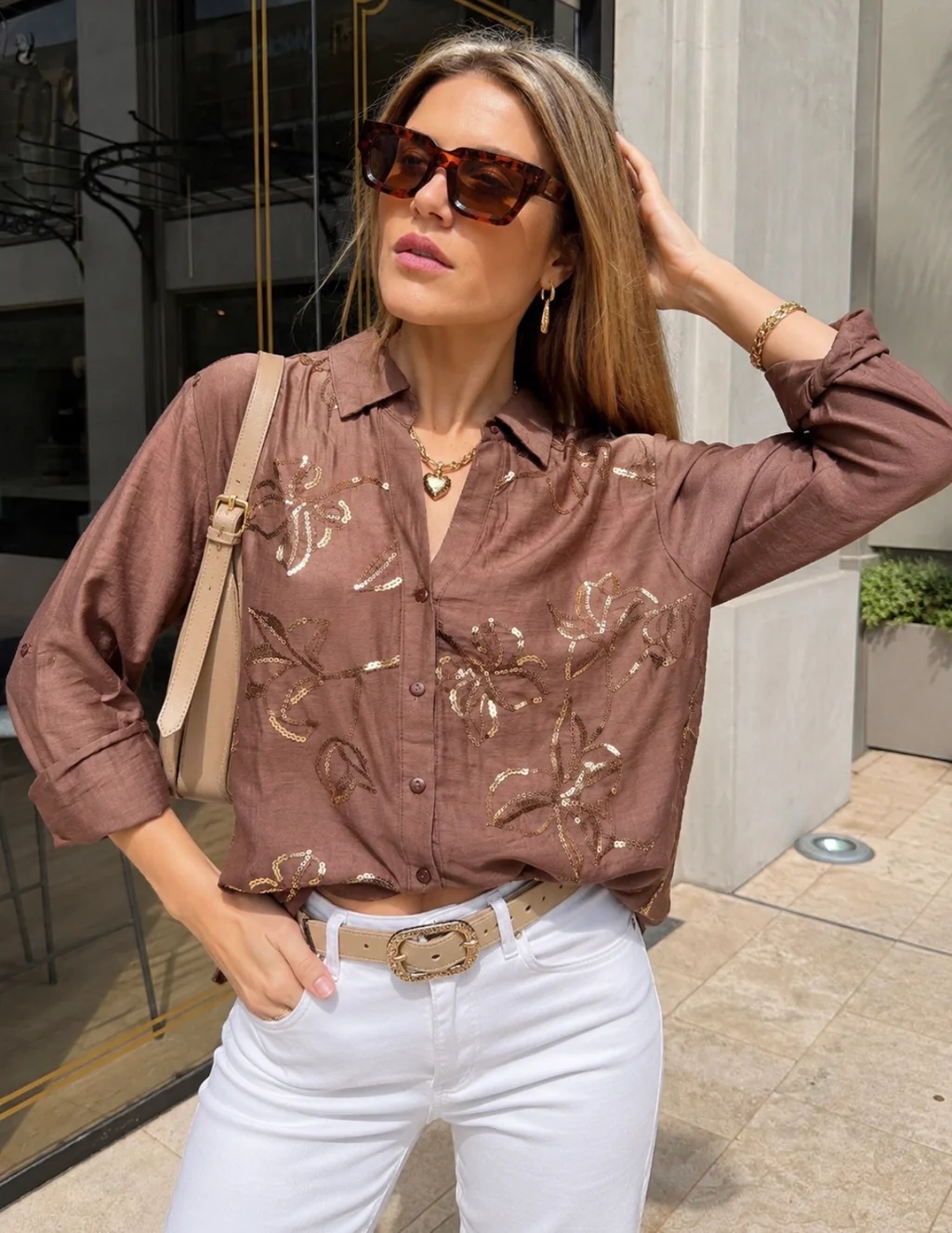 Camisa ALISON de LINO Bordada GU70280